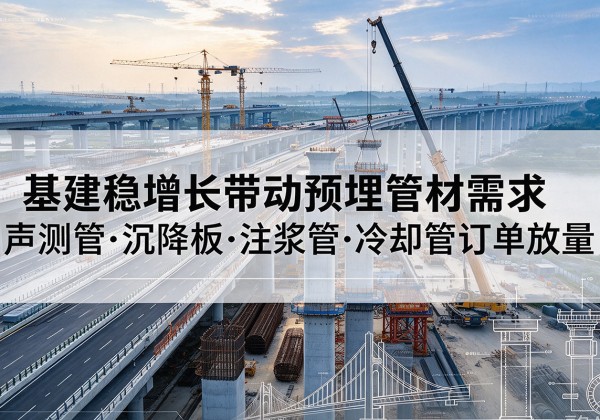 赤坎基建稳增长带动预埋监测管材需求，声测管、沉降板、注浆管订单持续放量
